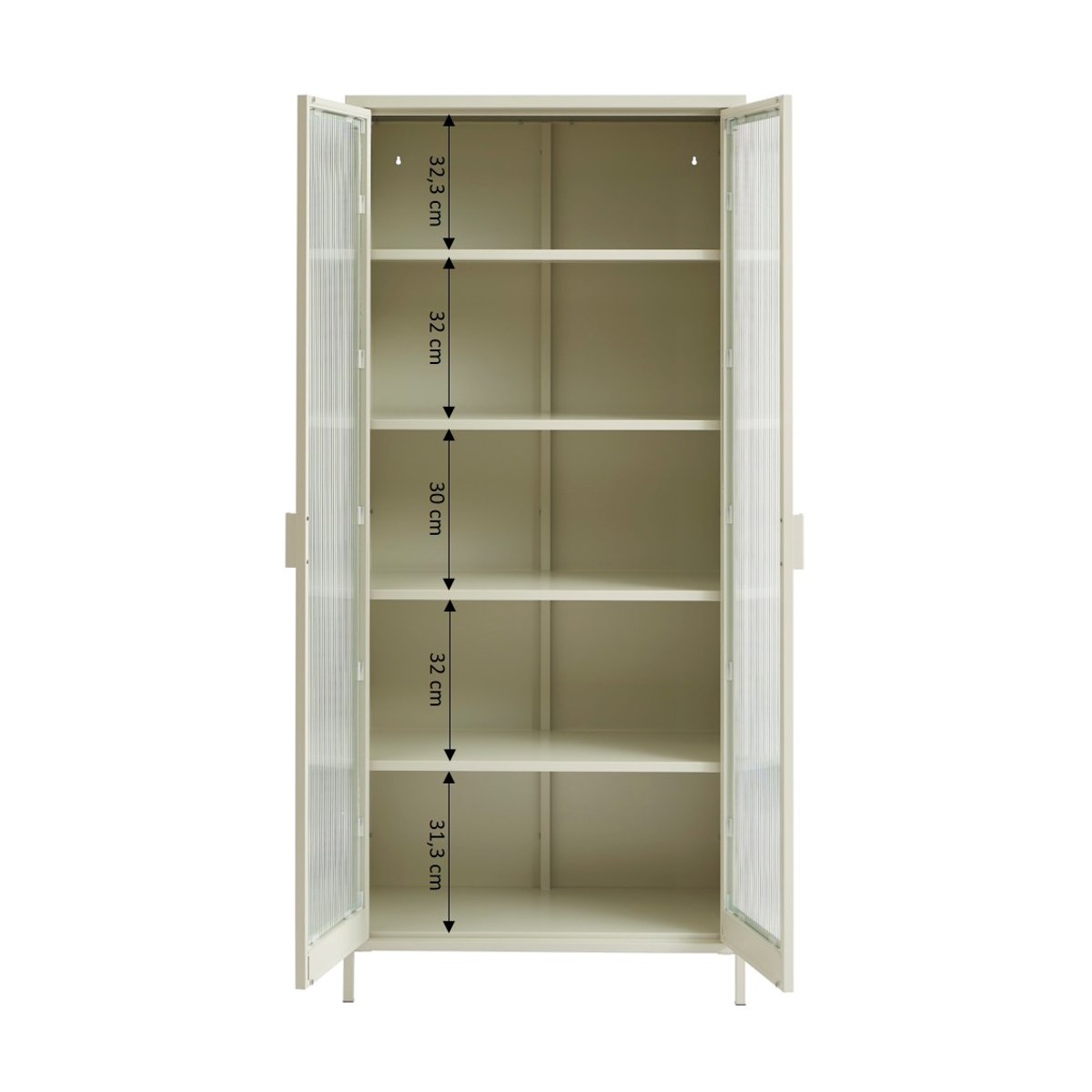 Vaisselier en acier beige sable, PANTONE