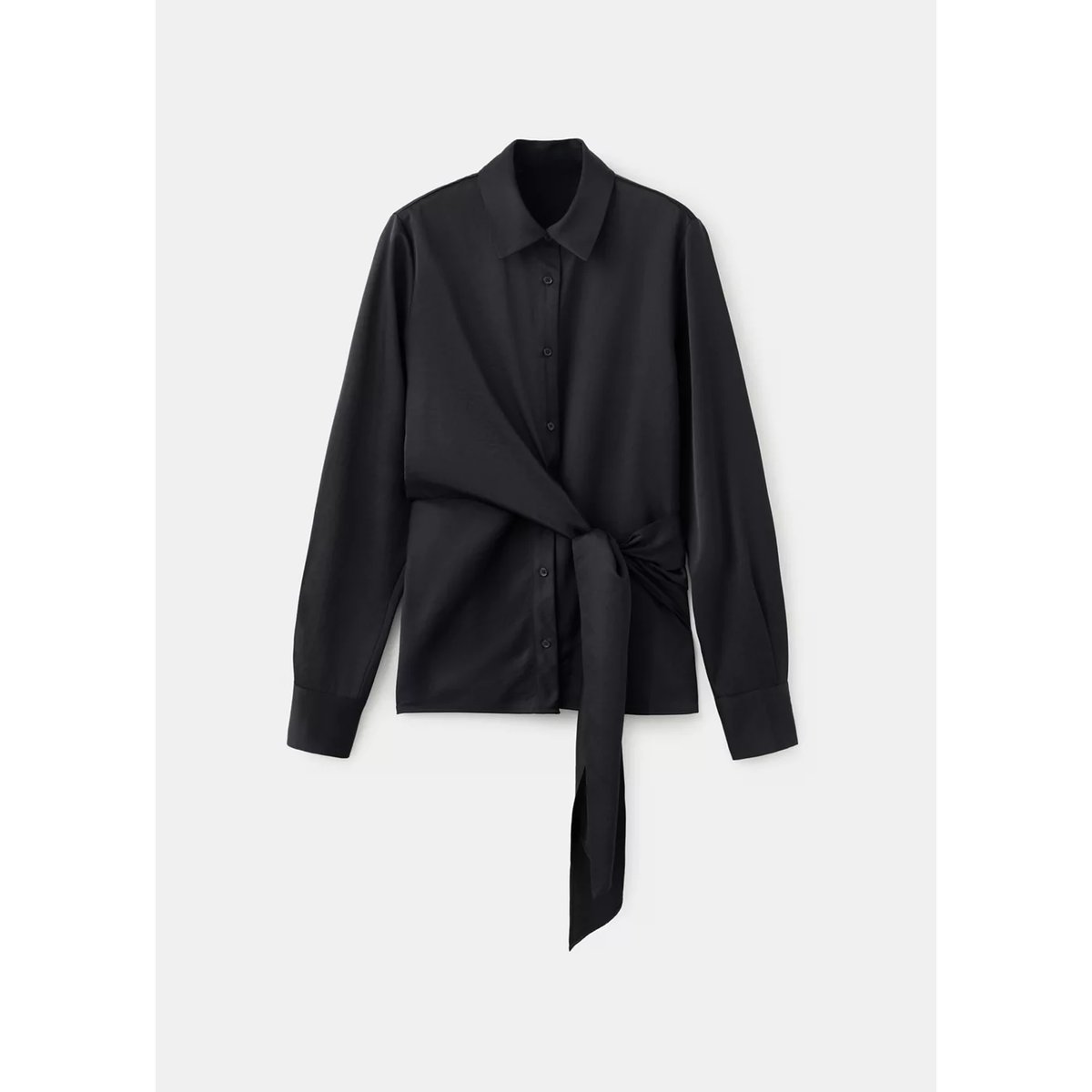 Chemise droite détail nœud noir, MANGO