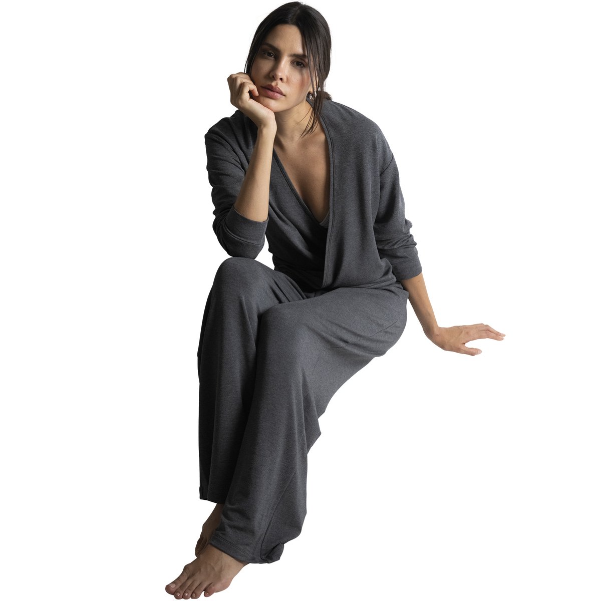 Cardigan cache-cœur ALEXA gris, PASSIONATA