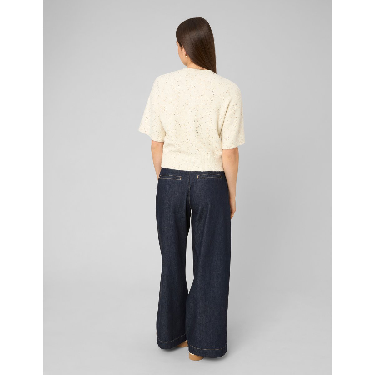 Gilet maille brillante ecru, BZB