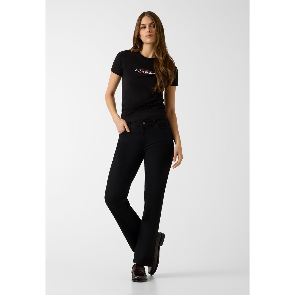 T-Shirt Slim American Tradition noir, GUESS JEANS
