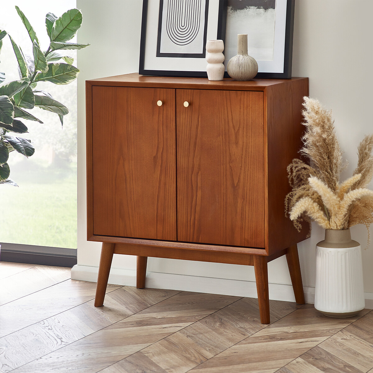 Elijah Retro Ash Wood 2 Door Sideboard auburn, SO'HOME