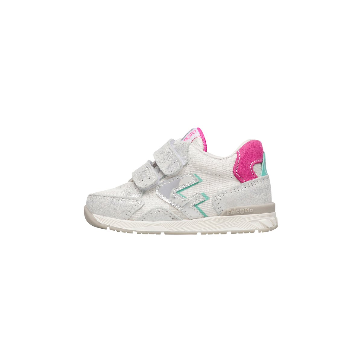 Sneakers en cuir et tissu NAERIS VL. argent-, FALCOTTO