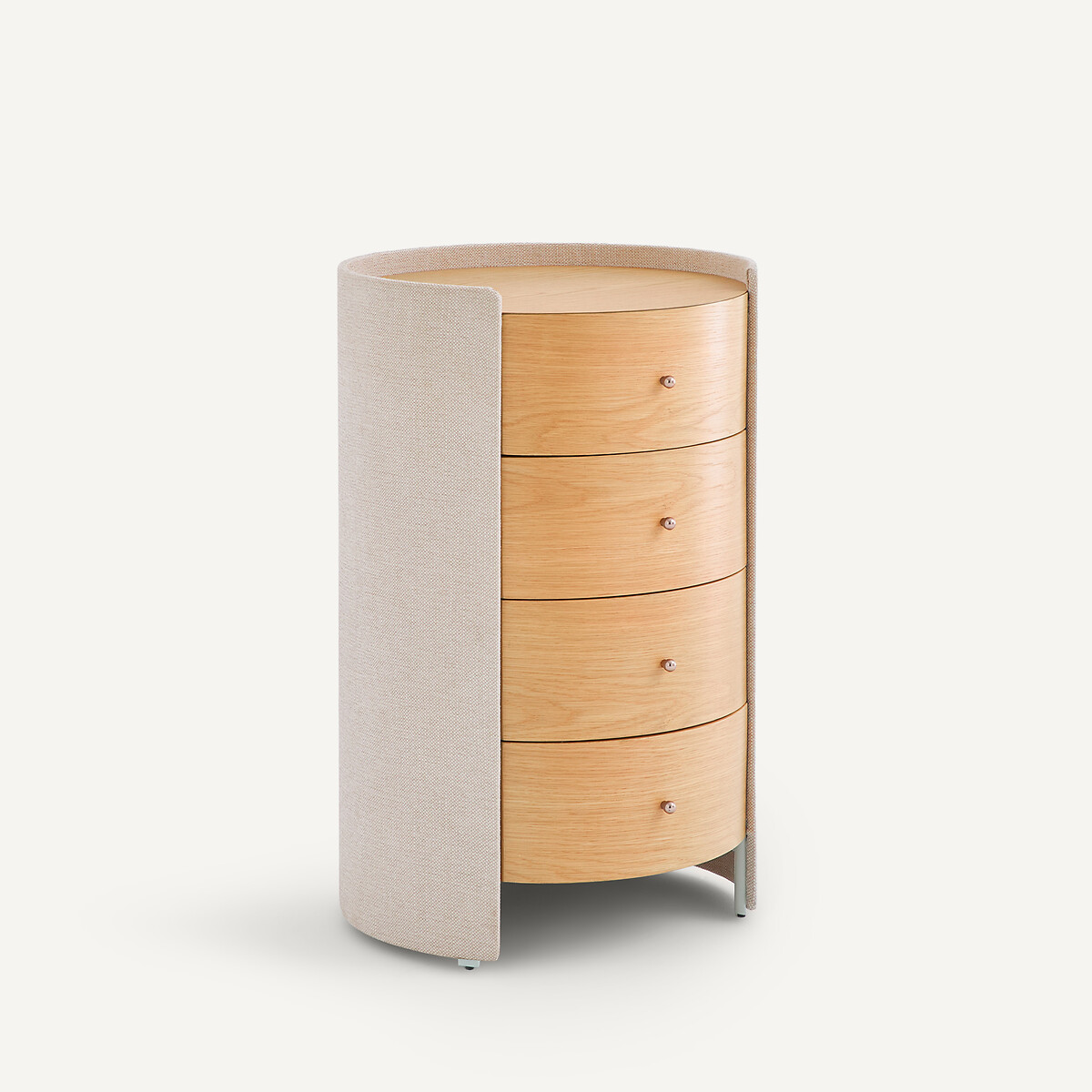 Commode chevet, en plaqué chêne et tissu texturé, FIRMO chêne naturel, AM.PM