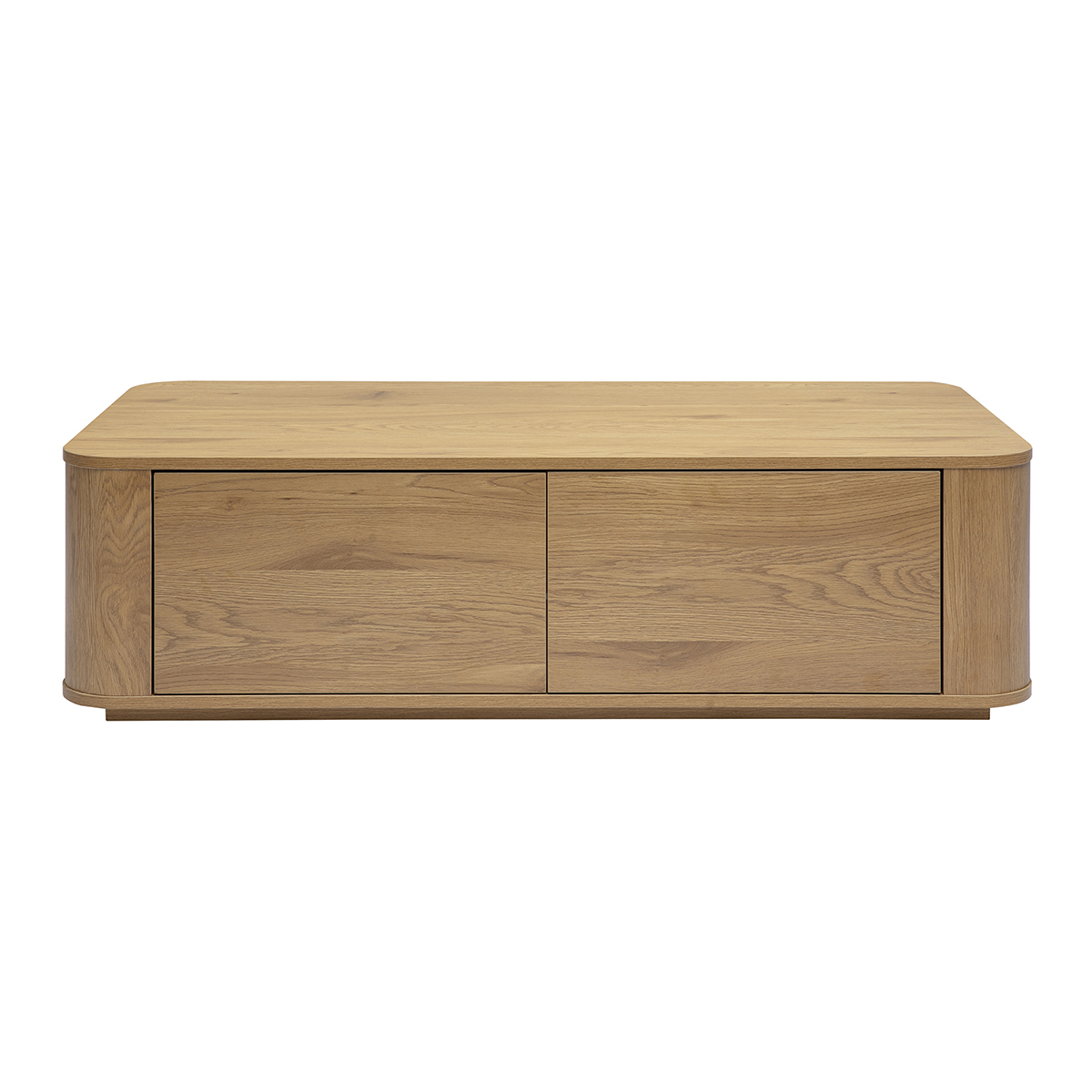 Table basse rectangulaire avec rangement 2 tiroirs finition bois clair chêne L120 cm NEGAN chêne clair, MILIBOO