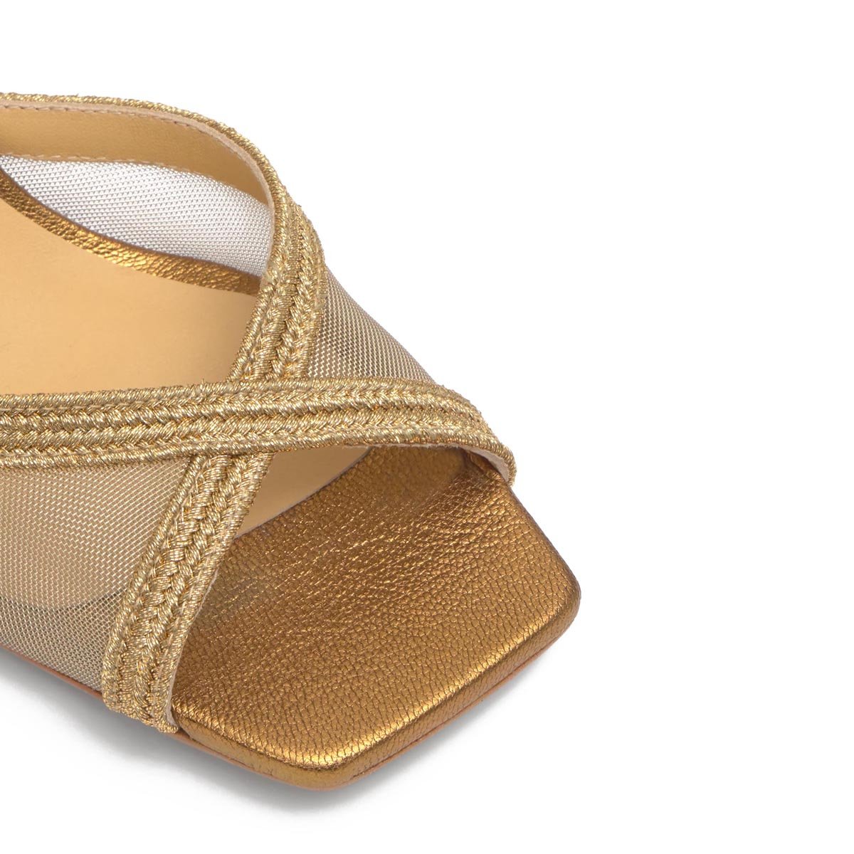 Sandales compensées slingback tressé BETTY doré, CASTANER