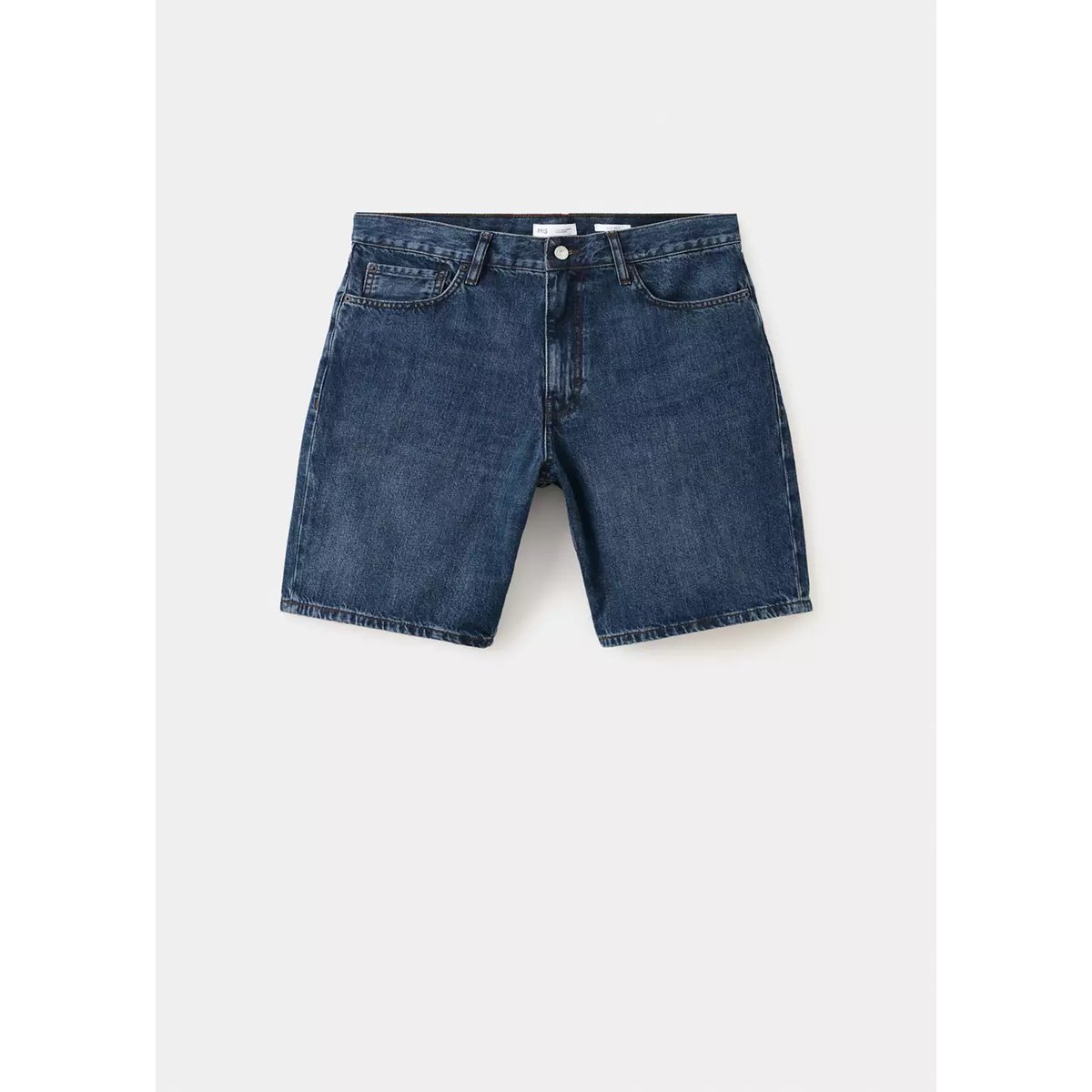 Bermuda en jean droit bleu foncé, MANGO MAN