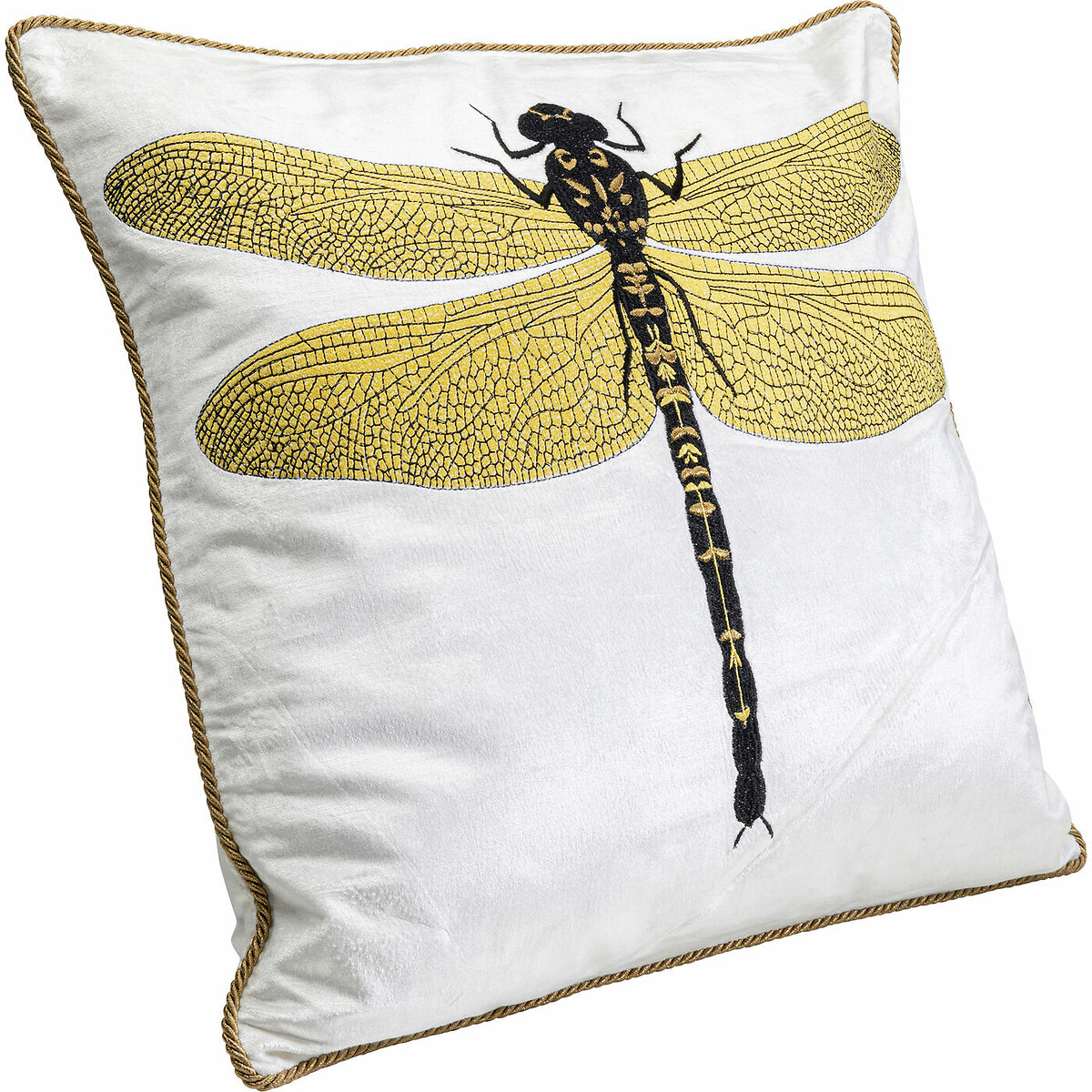 Kissen Glitter Dragonfly Weiß 40x40cm weiss, KARE DESIGN