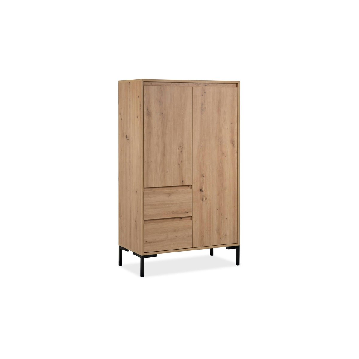 Buffet haut décor bois 2 portes 2 tiroirs KARVI bois naturel, PIER IMPORT