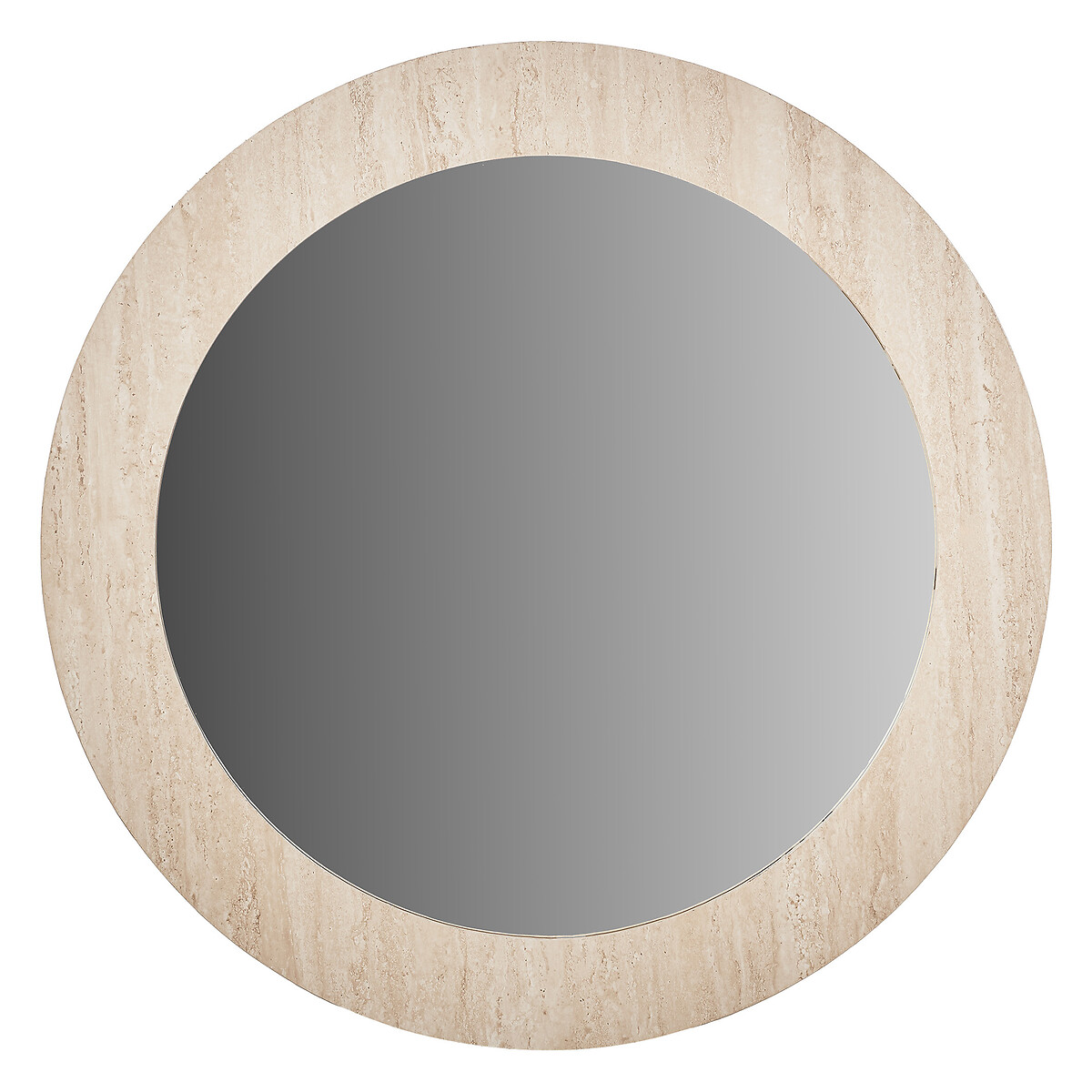 80cm Treviso Round Travertine Effect Veneer Wall Mirror travertine, ÉDITÉ