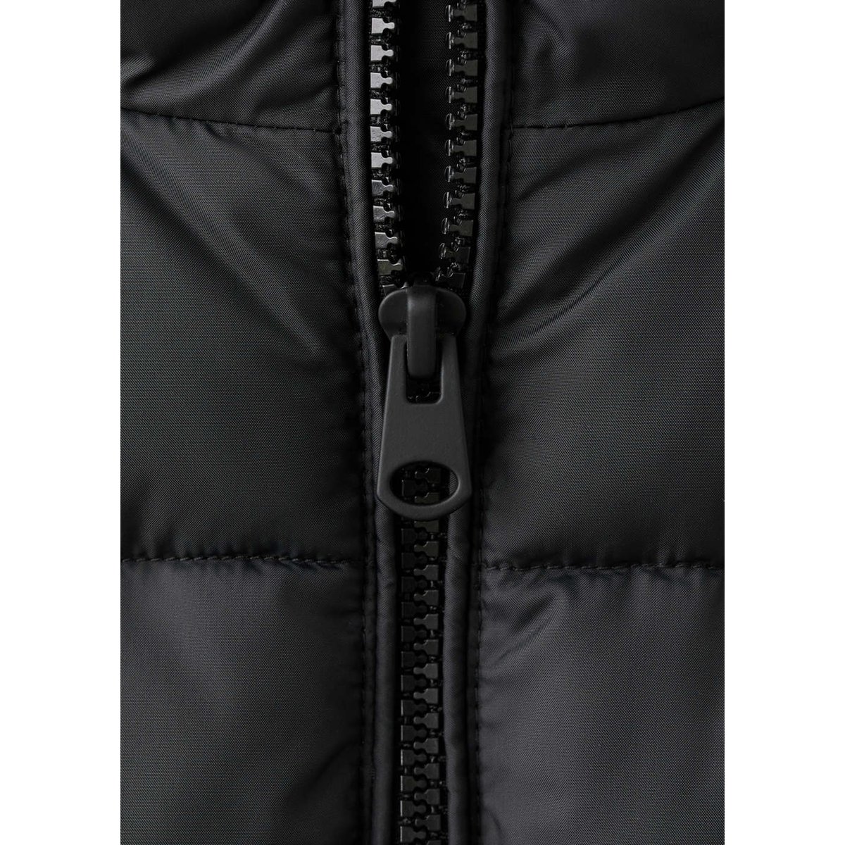 Anorak long matelassé capuche noir, MANGO KIDS