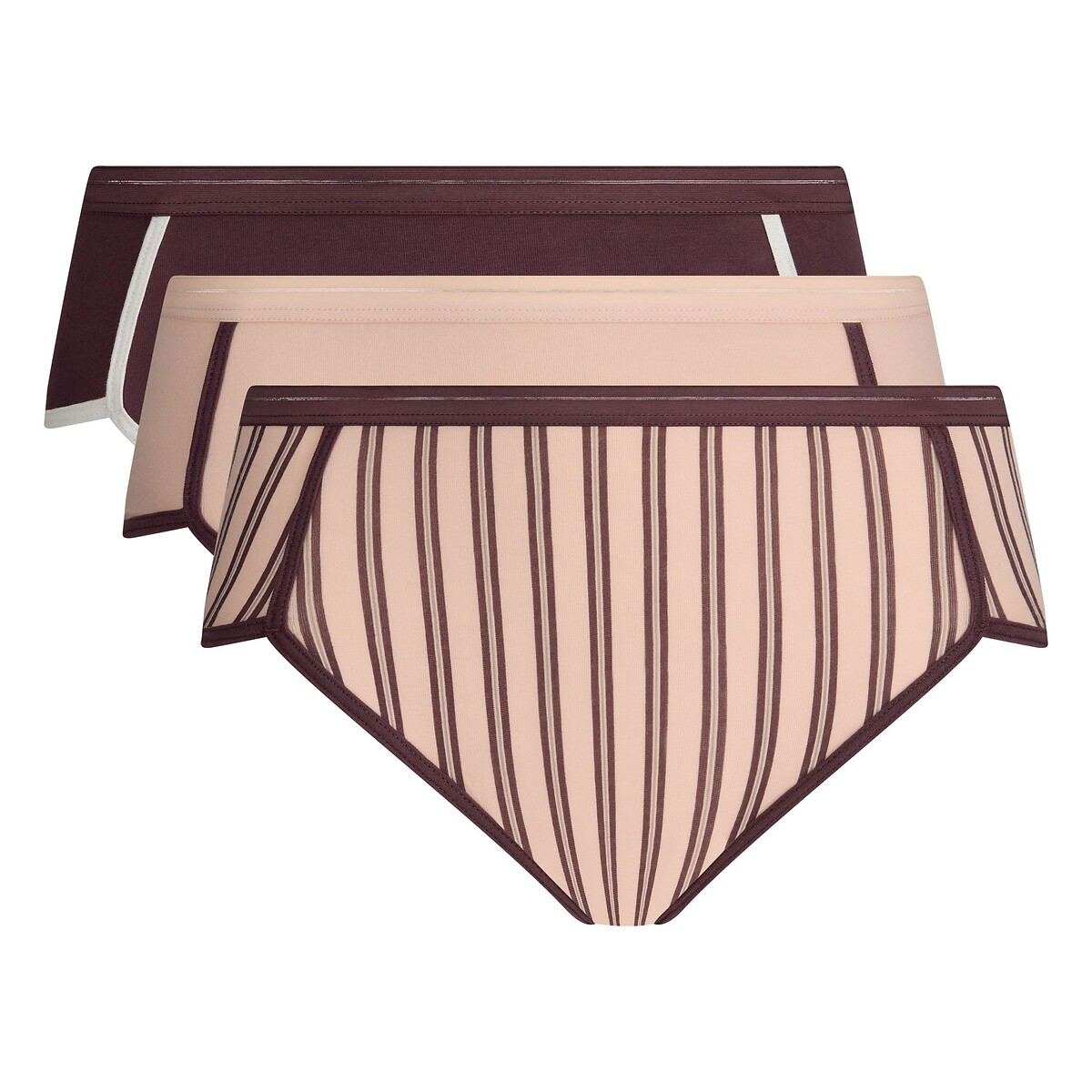 Lote de 3 bragas shorties DIM x INES DE LEE FRESSANGE conjunto rosa arena, DIM