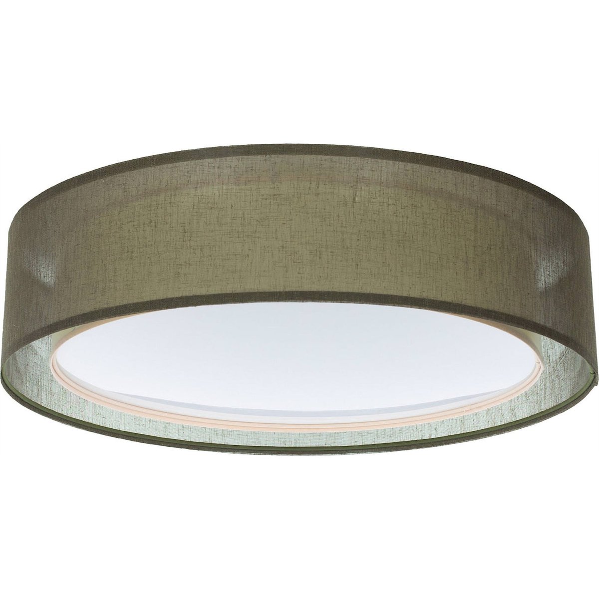 Plafonnier double en tissu rond Puro vert tissu semi-transparent, BPS KONCEPT