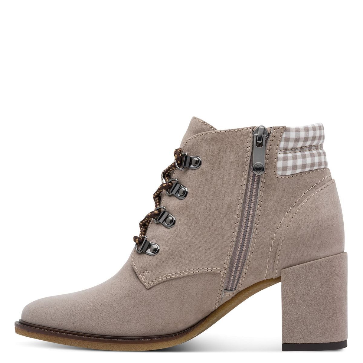 Bottine talon bloc marron taupe combiné, MARCO TOZZI
