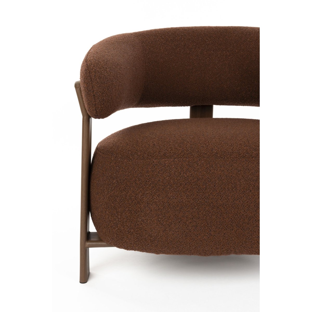 Fauteuil design en tissu, bohème, ROBYN marron, BOITE A DESIGN