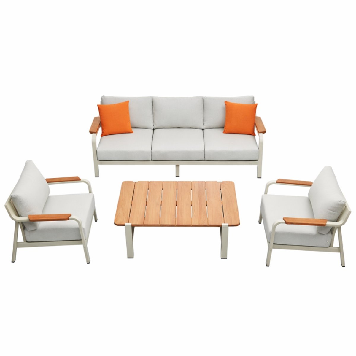 Salon de jardin en aluminium, VISCOUNTI gris anthracite, AU JARDIN DE CHLOÉ
