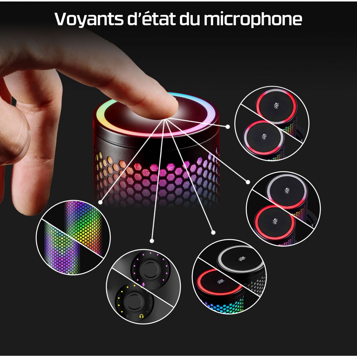 Micro Gamer QuadCast 2 S couleur unique, HYPER
