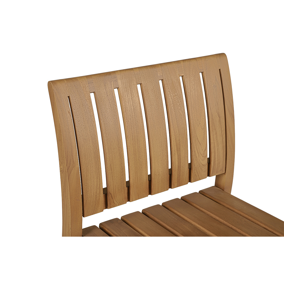 Chaises de jardin empilables en bois teck massif (lot de 2) TECKA couleur unique, MILIBOO