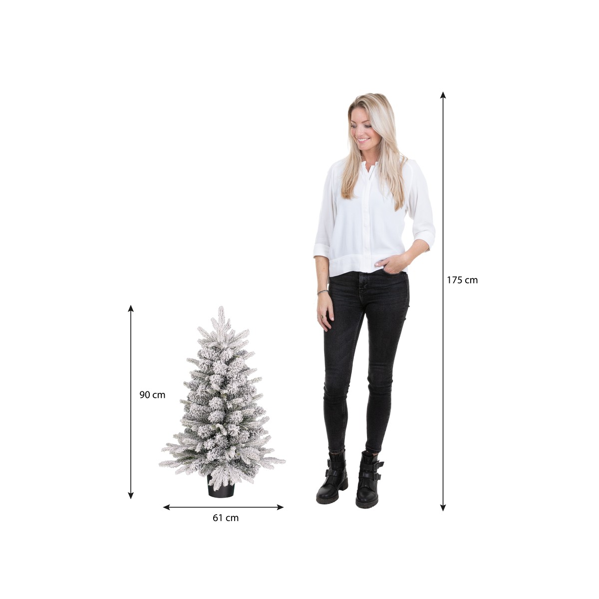 Sapin de Noël artificiel enneigé H90 cm GRIMSHAW vert, BLACK BOX TREES