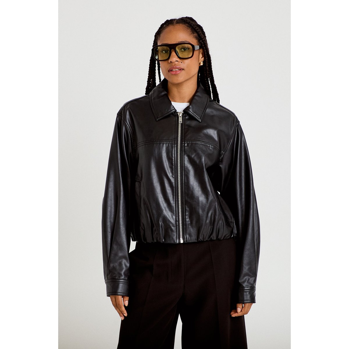 Veste effet boule manches longues noir, CACHE CACHE