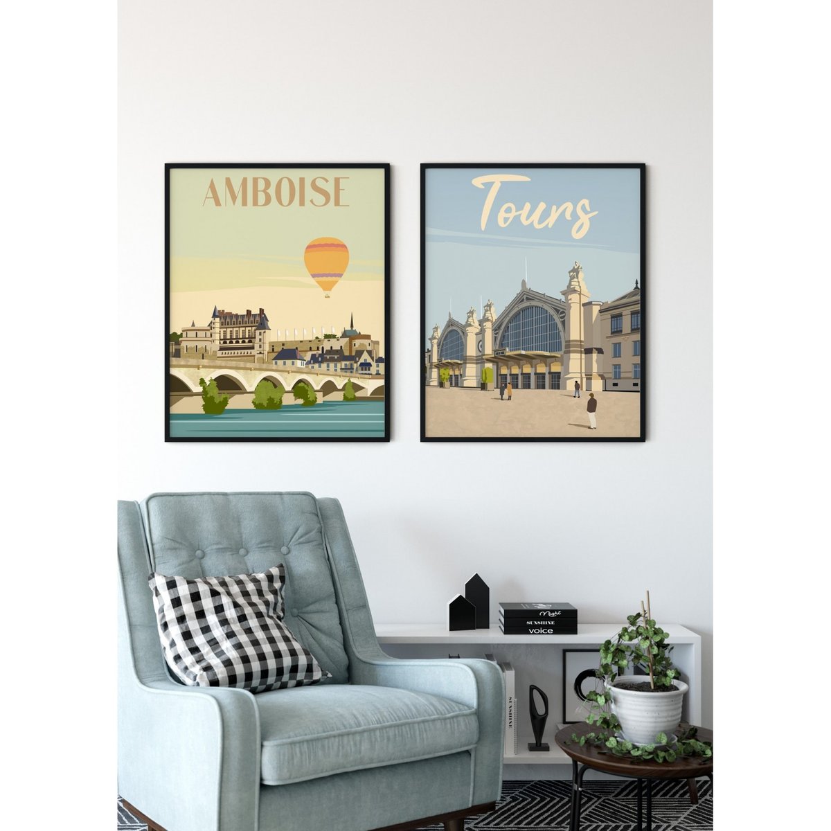 Affiche ville Tours 2 blanc, L'AFFICHERIE