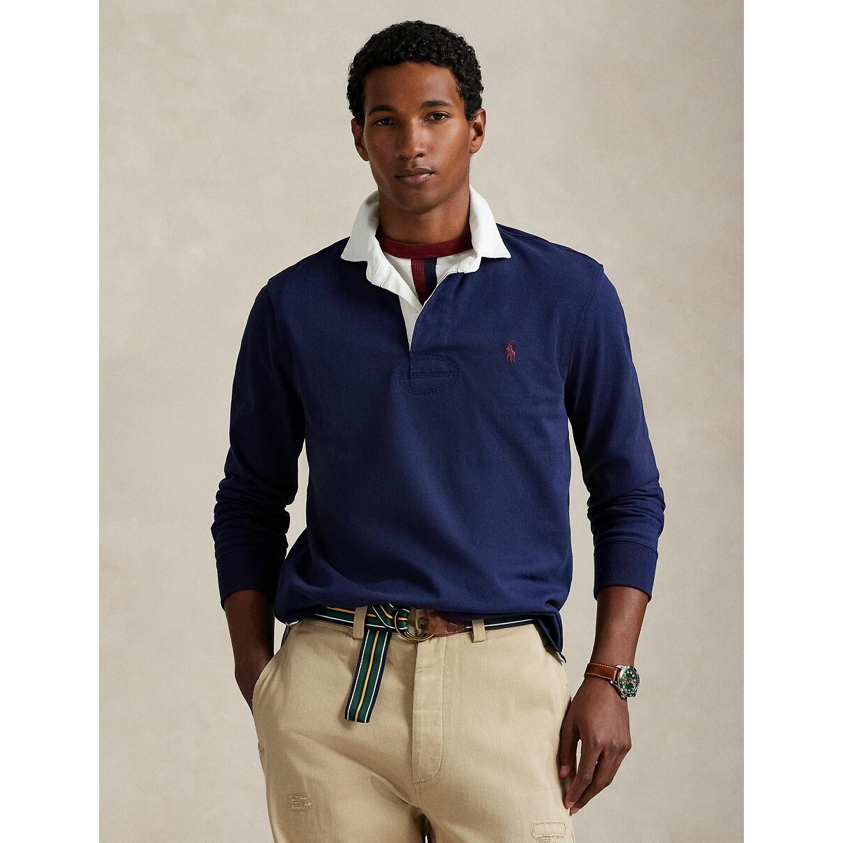 Emblematic Rugby Shirt navy blue, POLO RALPH LAUREN