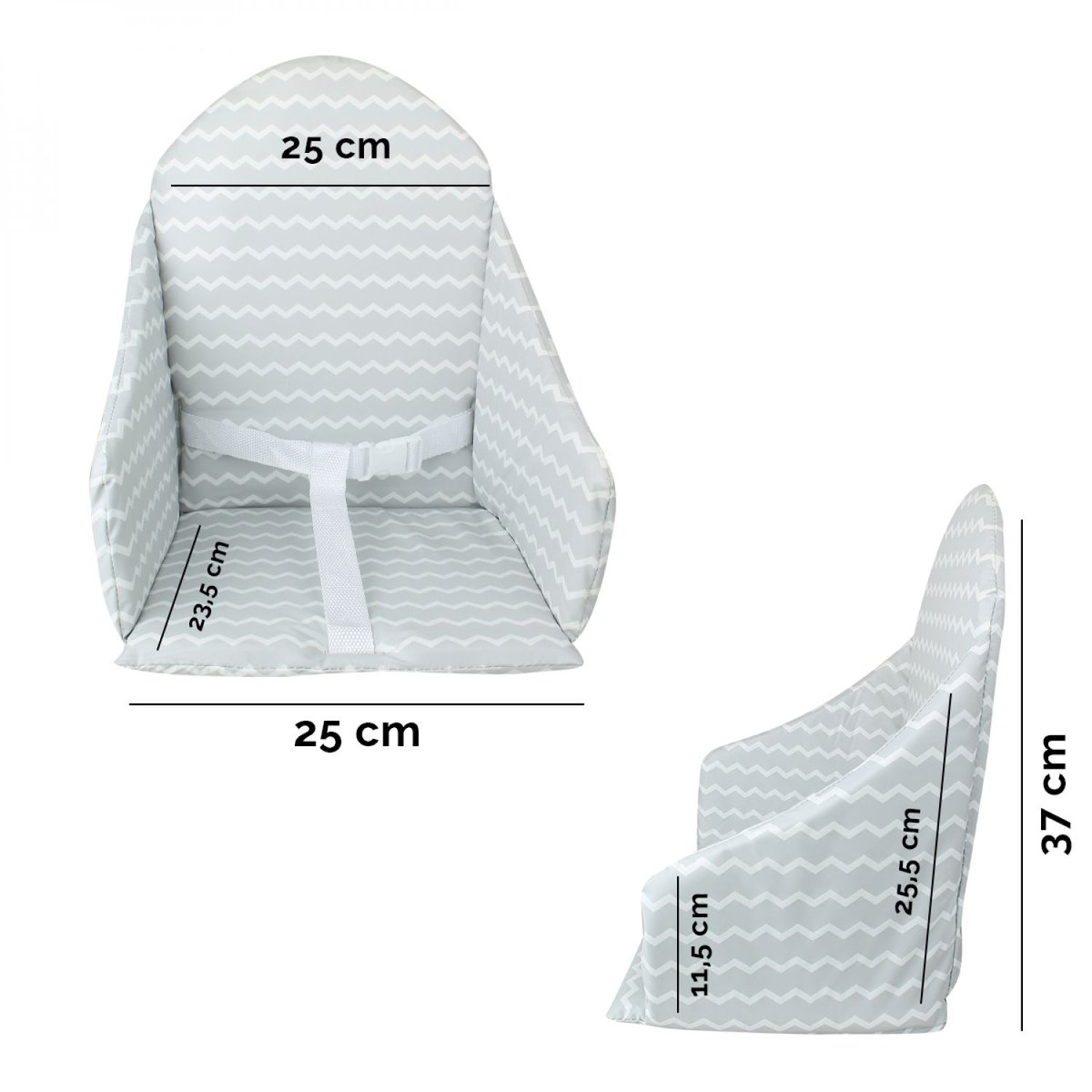 Coussin d'assise pour chaise haute gris clair, MONSIEUR BEBE