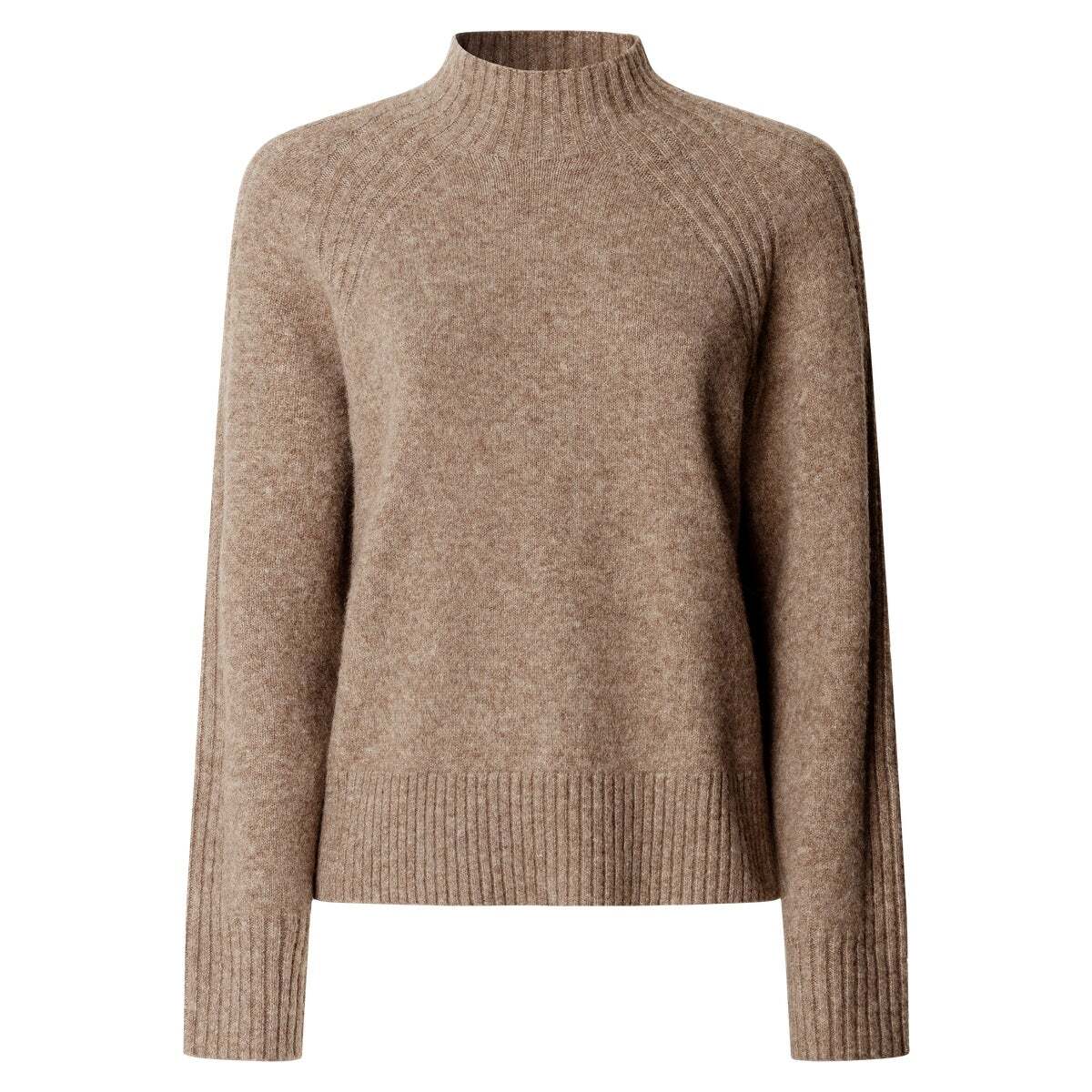 Pull À Col Montant En Maille beige pierre foncée, PEPE JEANS