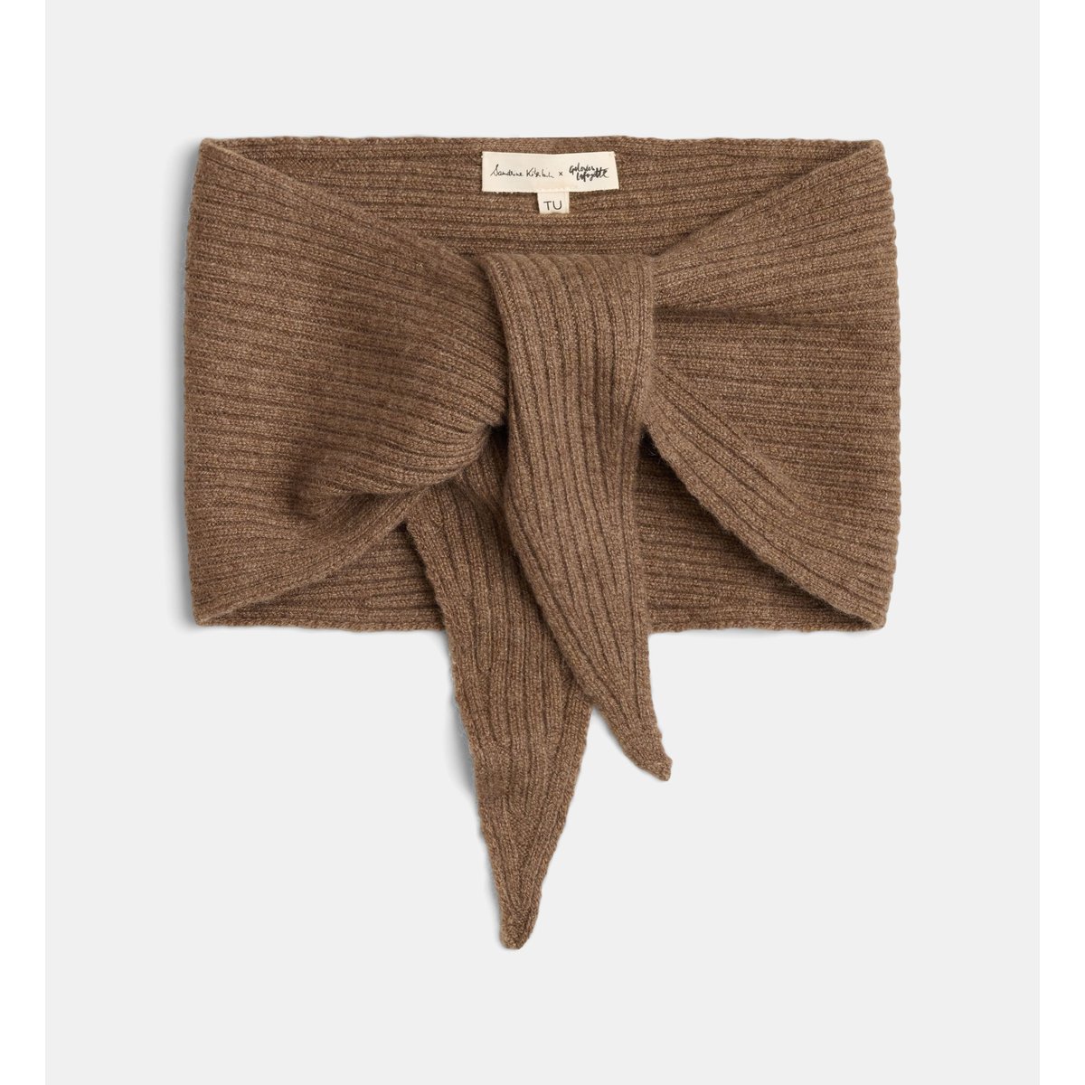 Echarpe triangle sandrine en cachemire beige, GALERIES LAFAYETTE