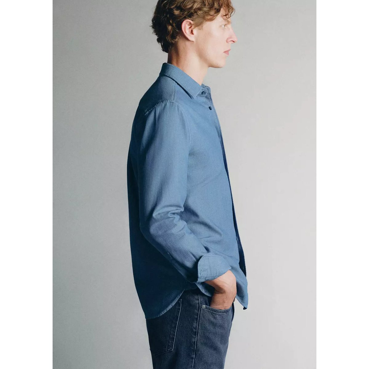 Chemise en jean 100 % coton bleu clair, MANGO MAN