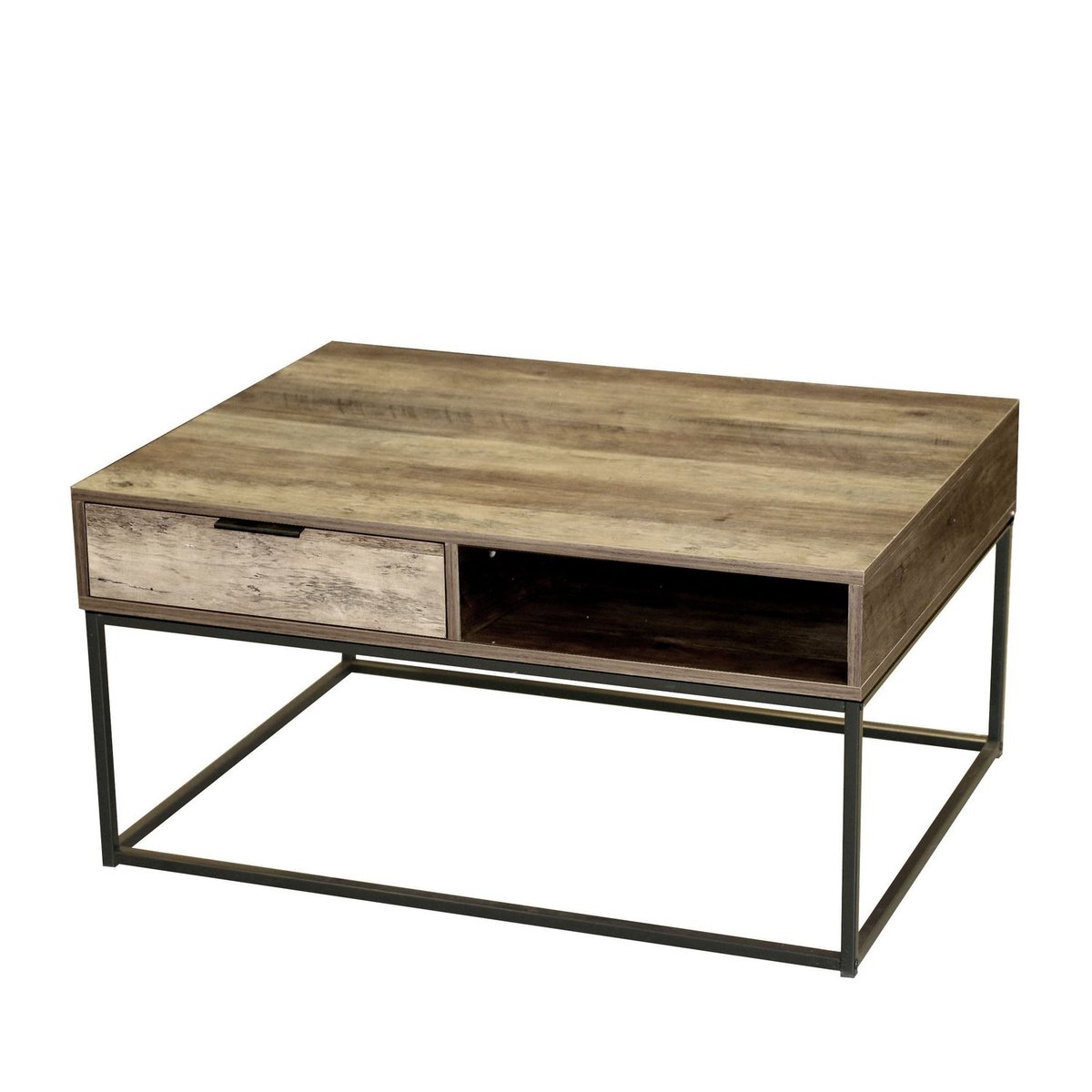 Table basse avec 1 tiroir et 1 niche de rangement JOYA beige, TOILINUX