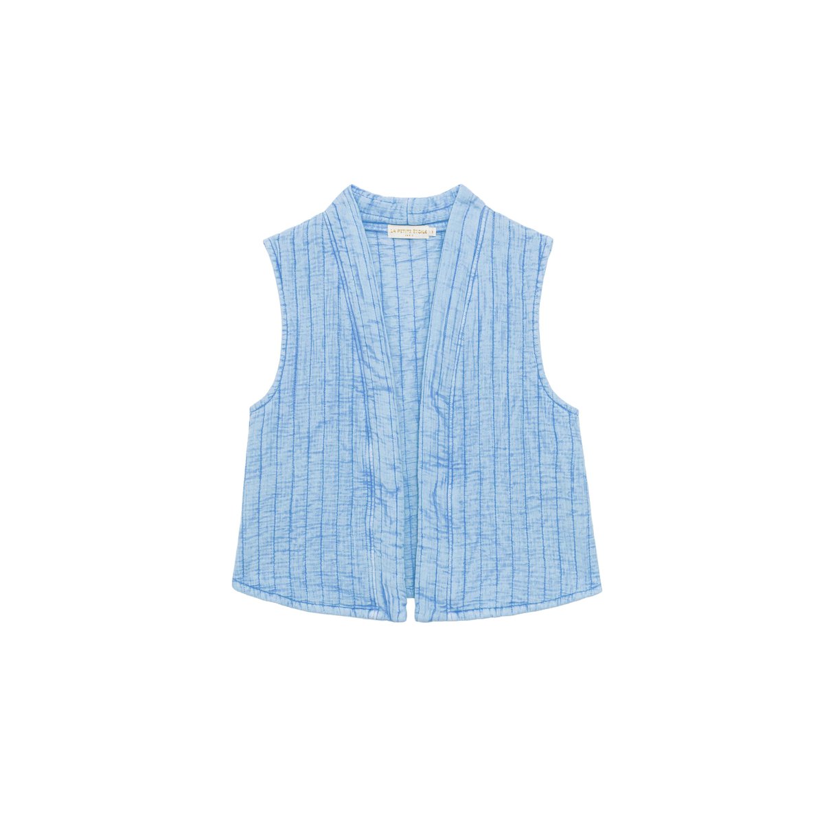 Gilet sans col uni VIVIE 21-ciel, LA PETITE ETOILE