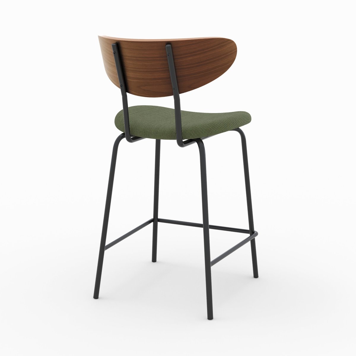 Lot de 2 chaises pour îlot central en velours côtelé 64.5 cm - JADE vert kaki, MAISON PAVANE