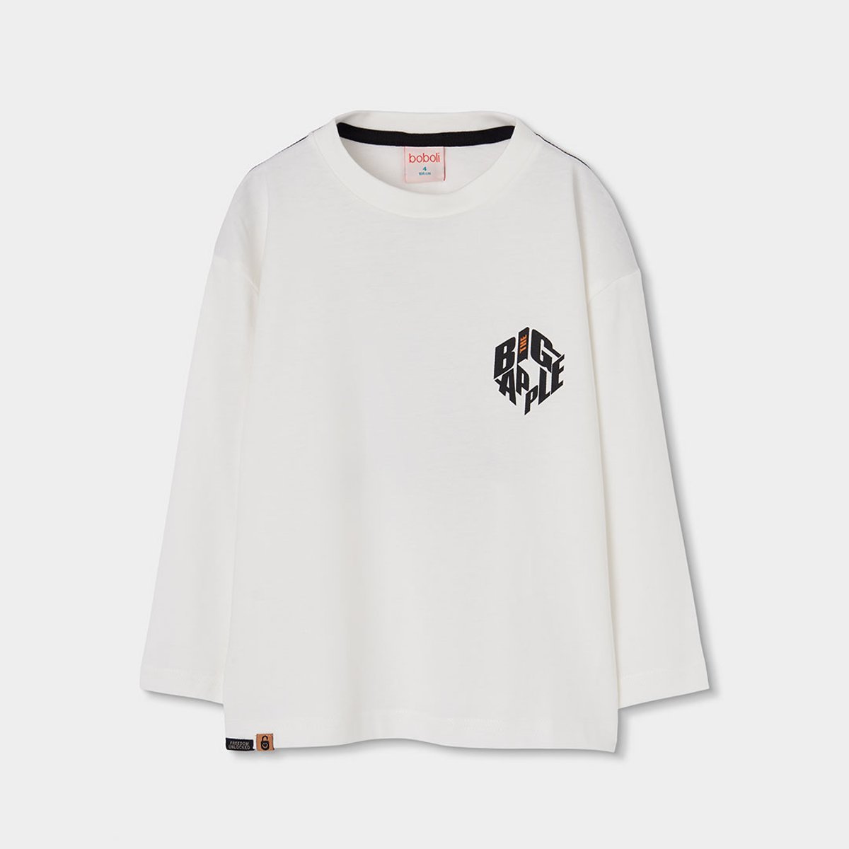 T-shirt garçon en maille imprimé Big Apple blanc, BOBOLI