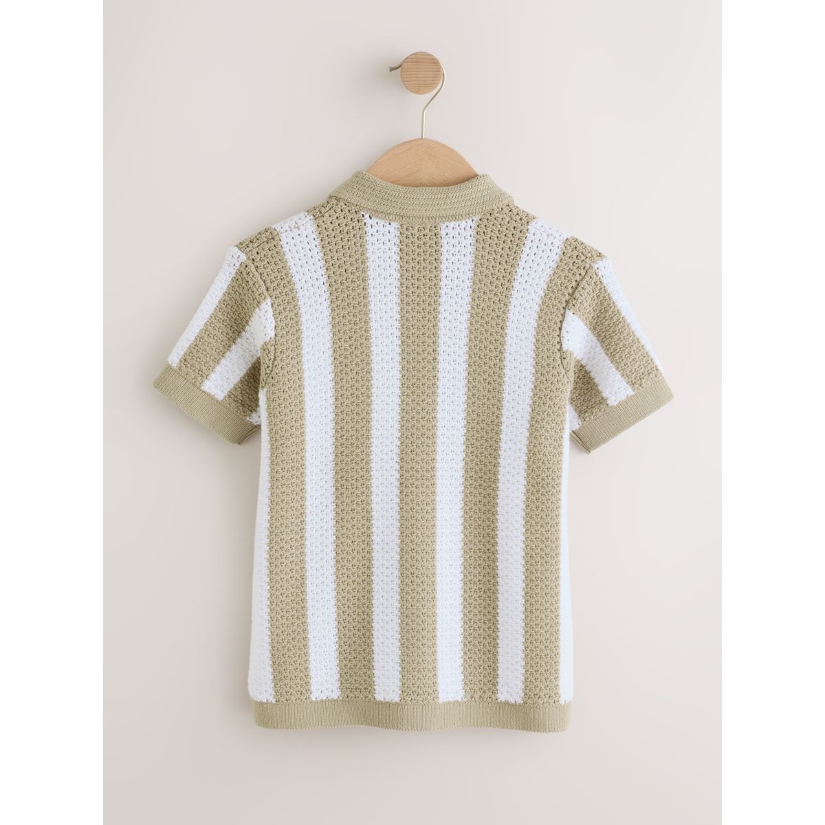 Polo en maille à rayures naturel, NEXT