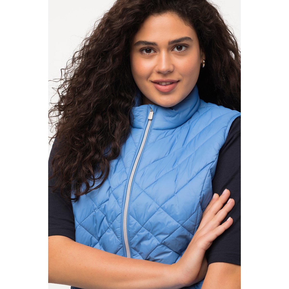 Gilet matelassé HYPRAR avec col montant bleu mat, ULLA POPKEN