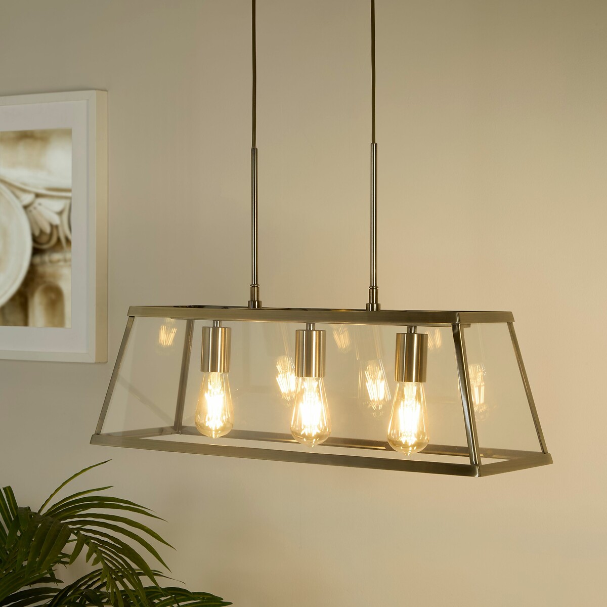 Towson 3-Light Industrial Pendant Light in Brass antique brass, SO'HOME