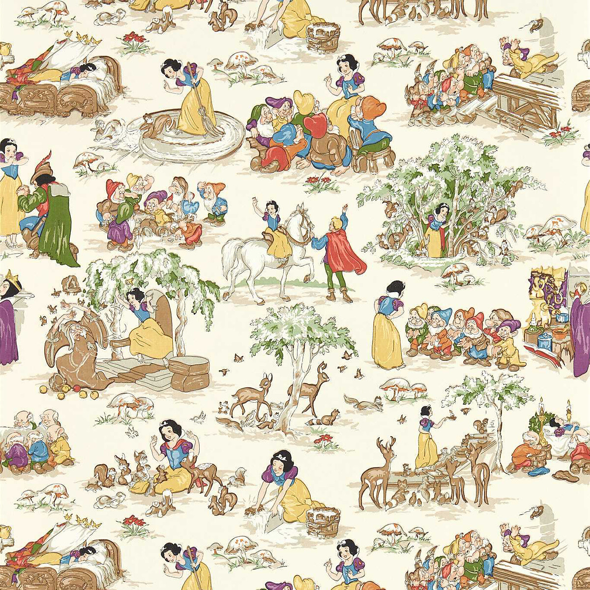 Snow White Whipped Cream Wallpaper cream, SANDERSON X DISNEY