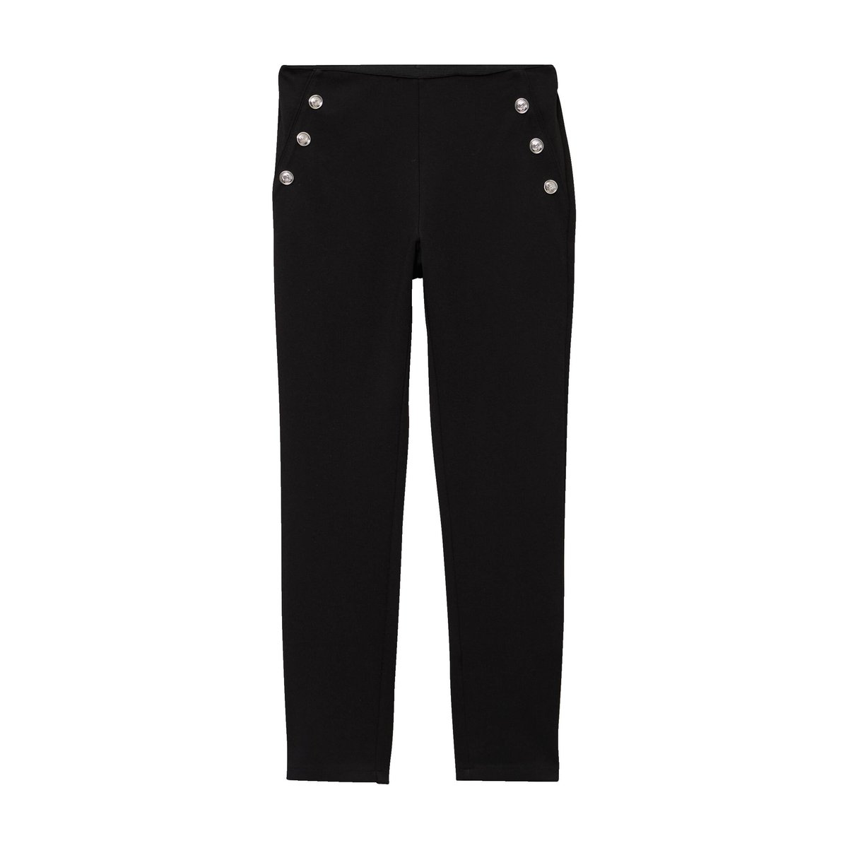 Legging 7/8ème taille basculée en maille noir, BREAL