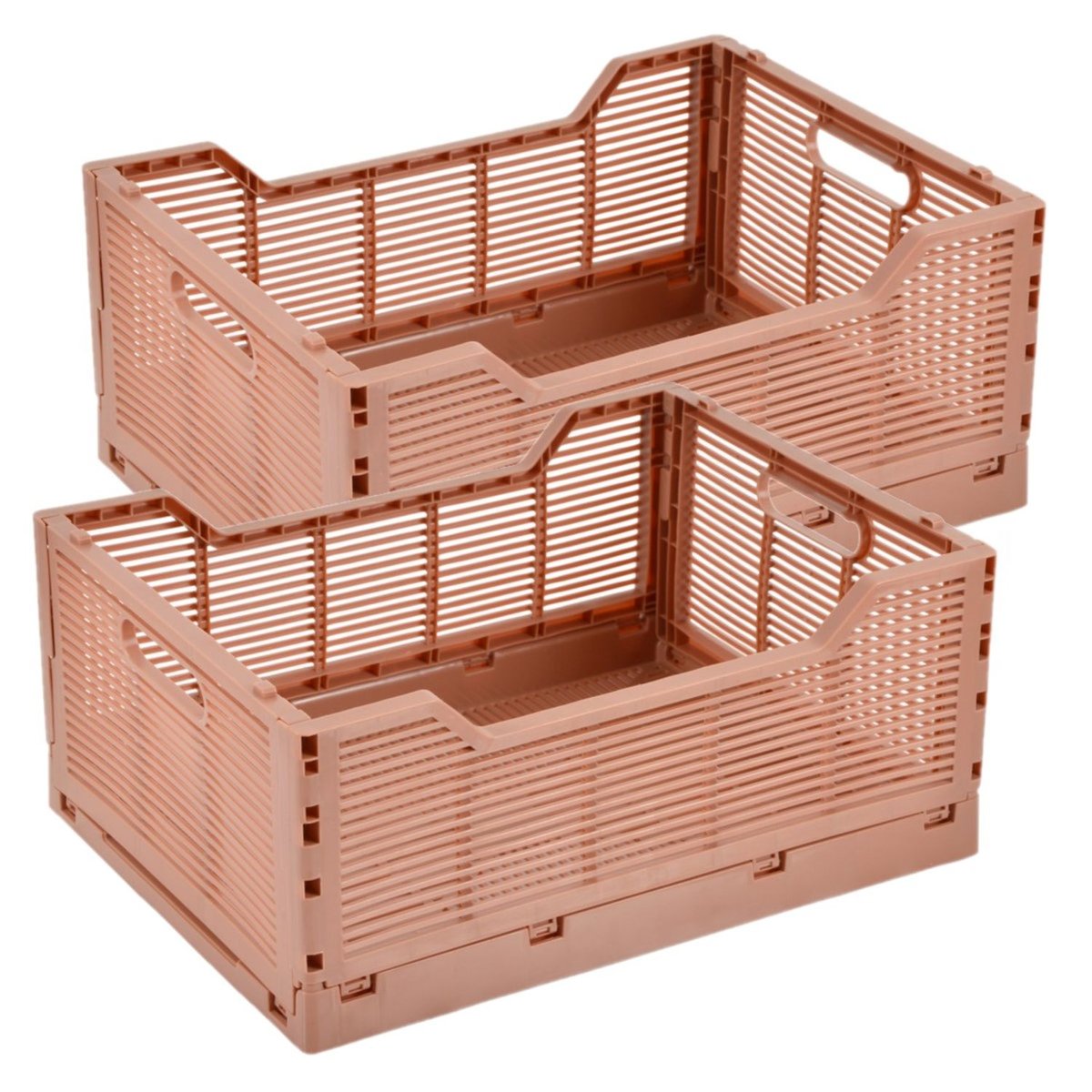 Lot de 2 cagettes pliables grand format FOLDY rouge, TOILINUX
