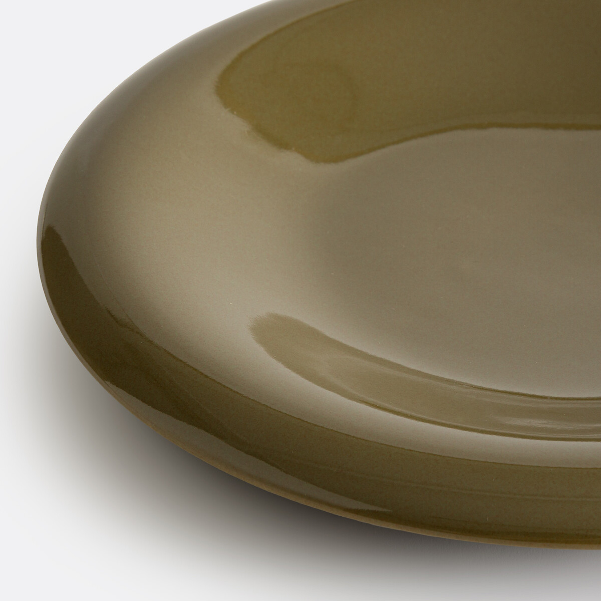 Set of 4 Toria Dessert Plates in Glazed Stoneware khaki, LA REDOUTE INTERIEURS