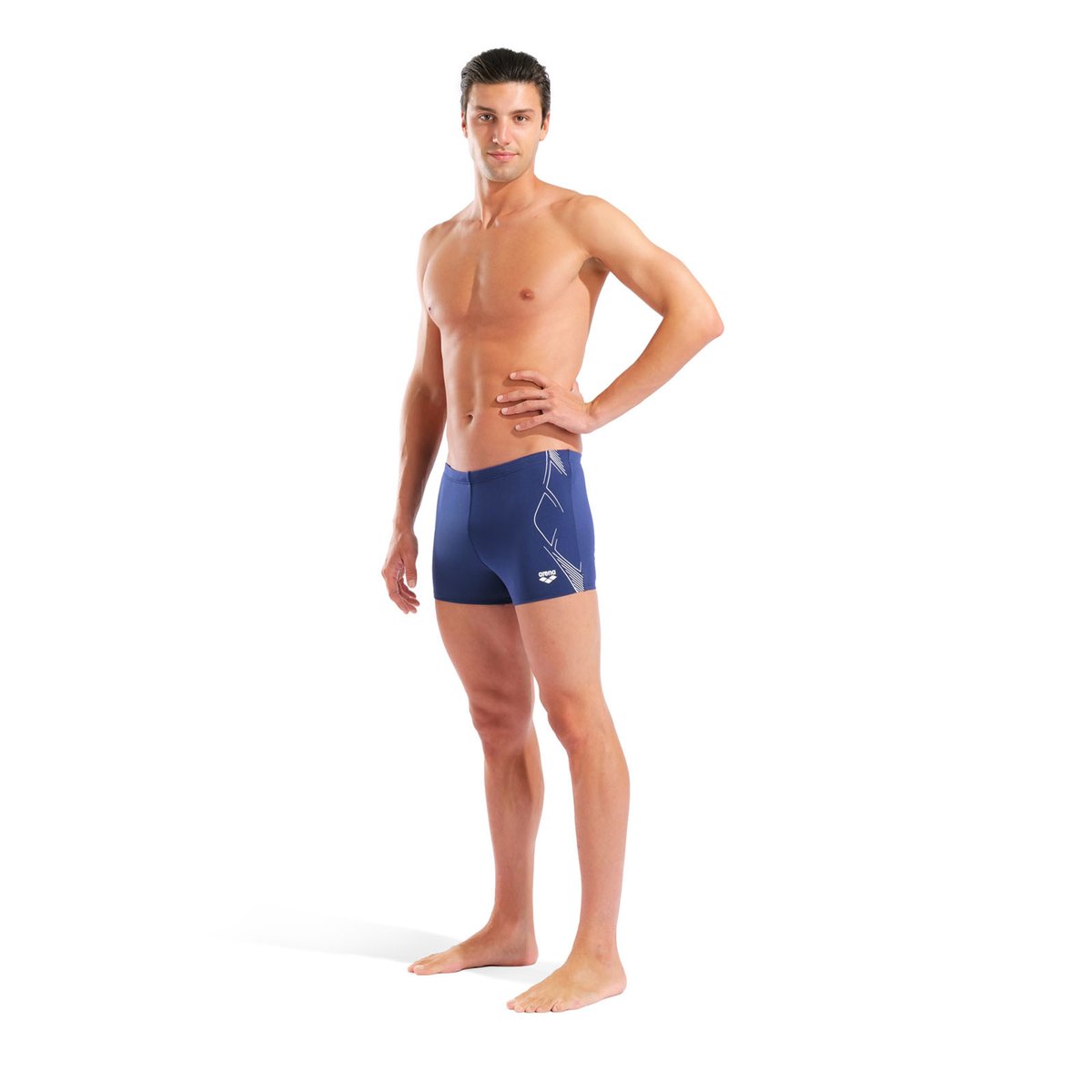 Short de bain taille basse pour homme arena Performance Graphic navy-white, ARENA