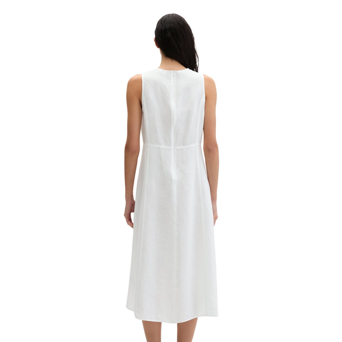 Robe en lin shaped avec fermeture éclair sans couture blanc, MARC O'POLO