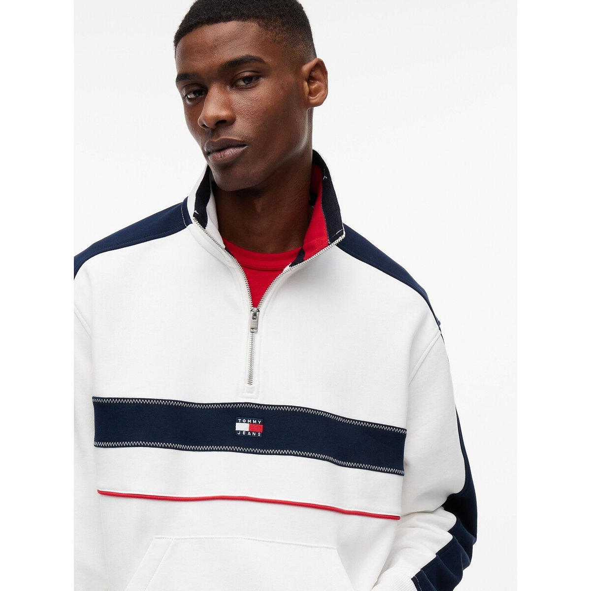 Half Zip Sweatshirt ecru , TOMMY JEANS