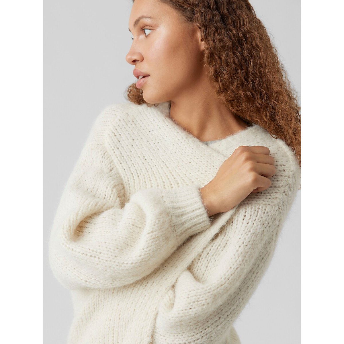 Cardigan aperto in maglia grossa ecru , VERO MODA
