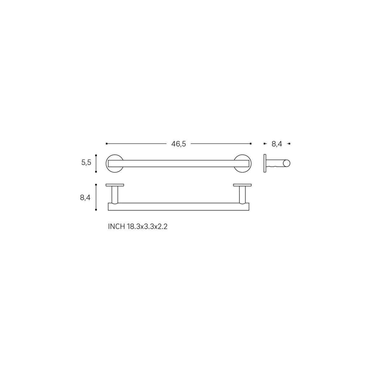 Porte Serviette mural ARCHITECT SP chrome, COSMIC