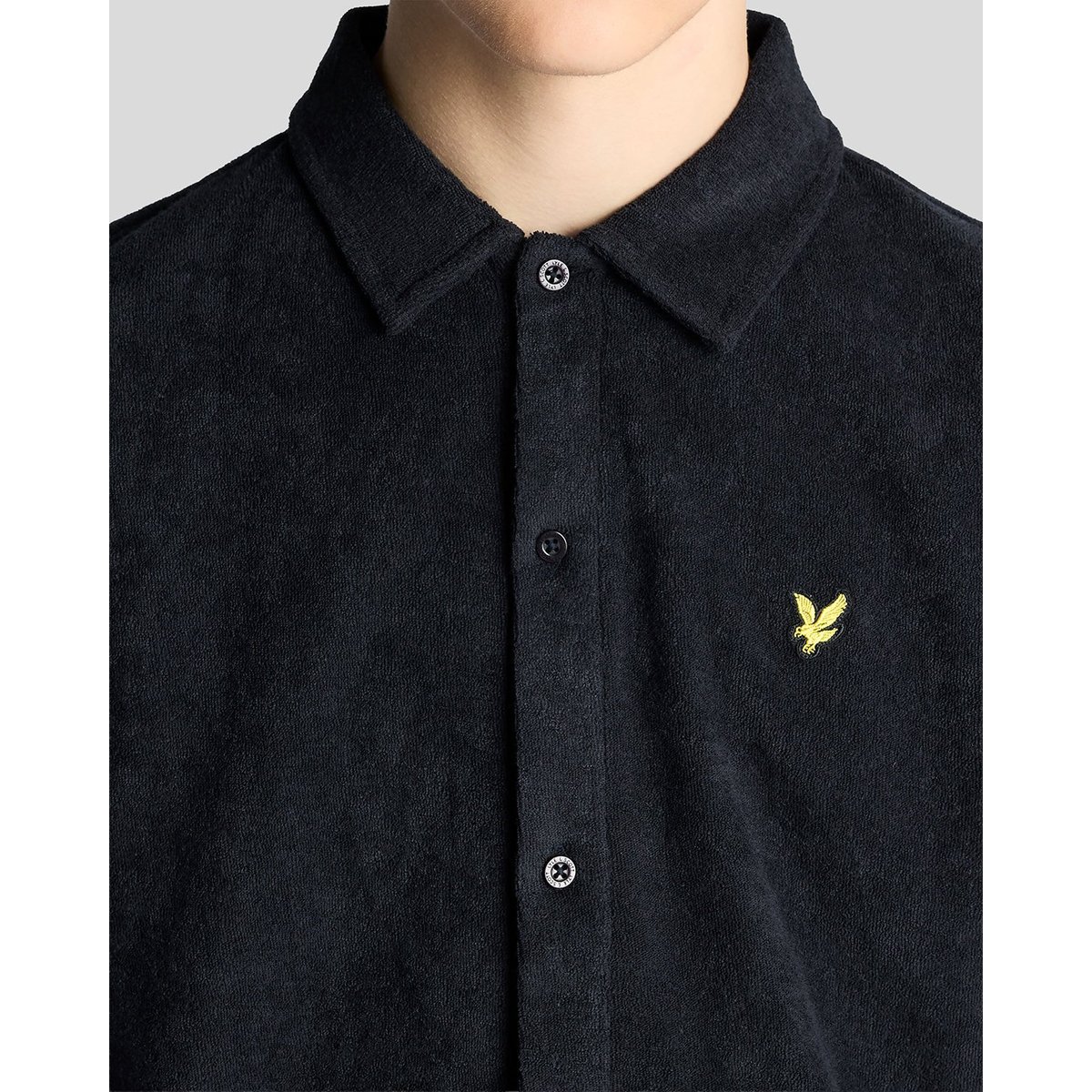 Chemise manches courtes en éponge bleu foncé marine, LYLE & SCOTT