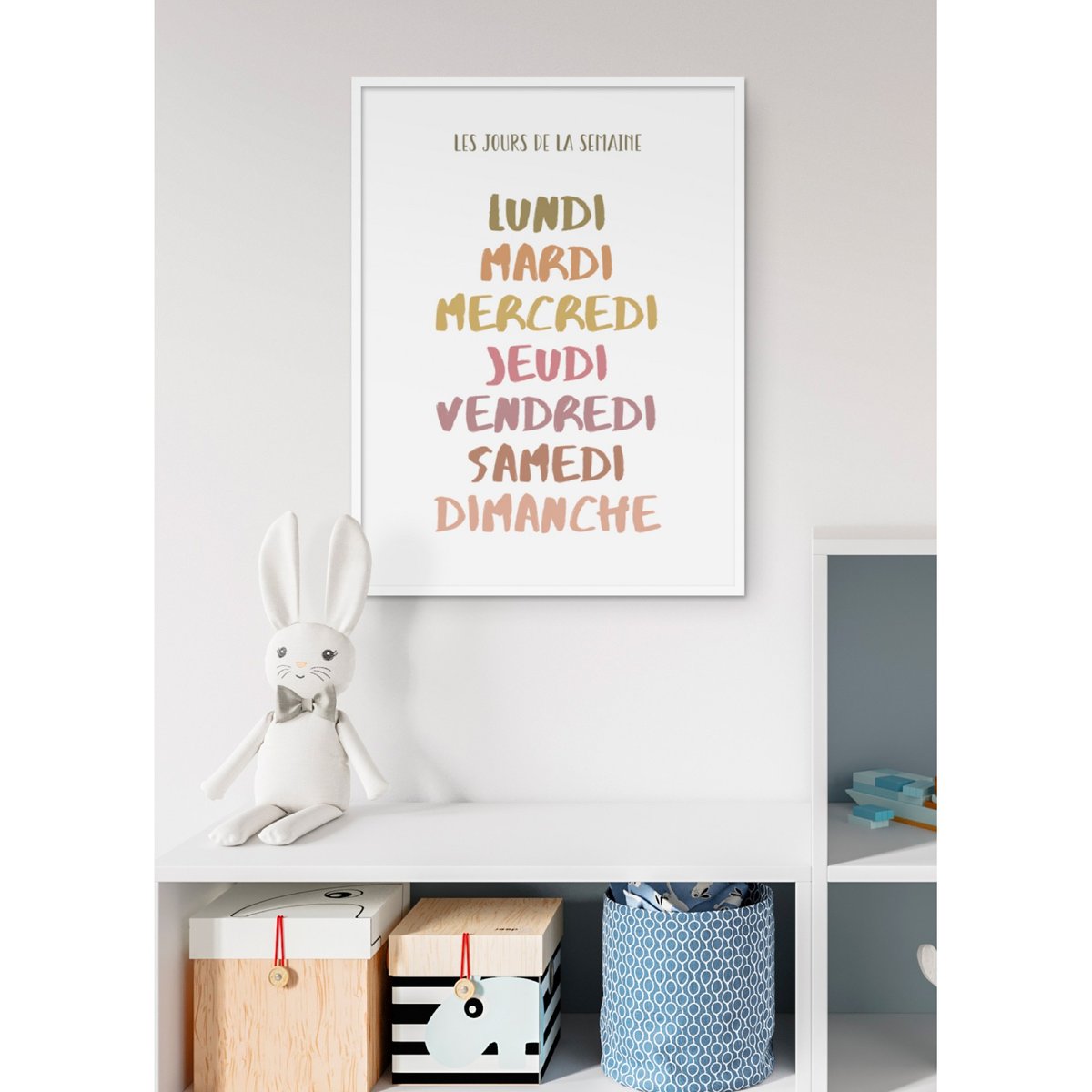 Affiche Les jours de la semaine blanc, L'AFFICHERIE