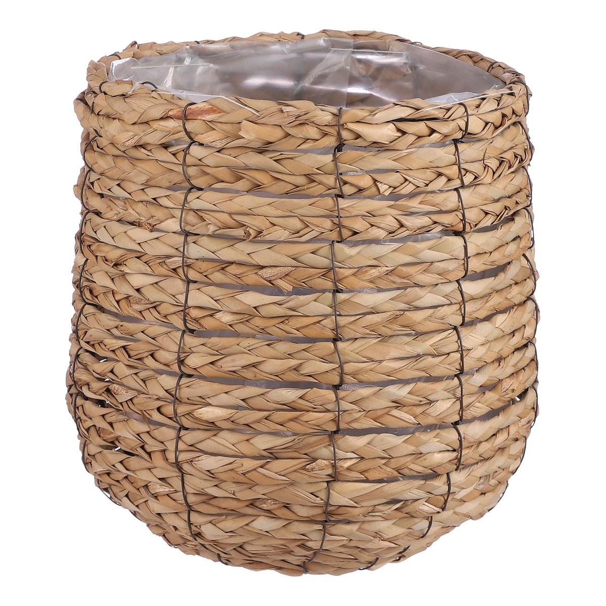 Panier à plantes en jonc de mer tressé Ø26 cm AVALON marron clair, MICA DECORATIONS