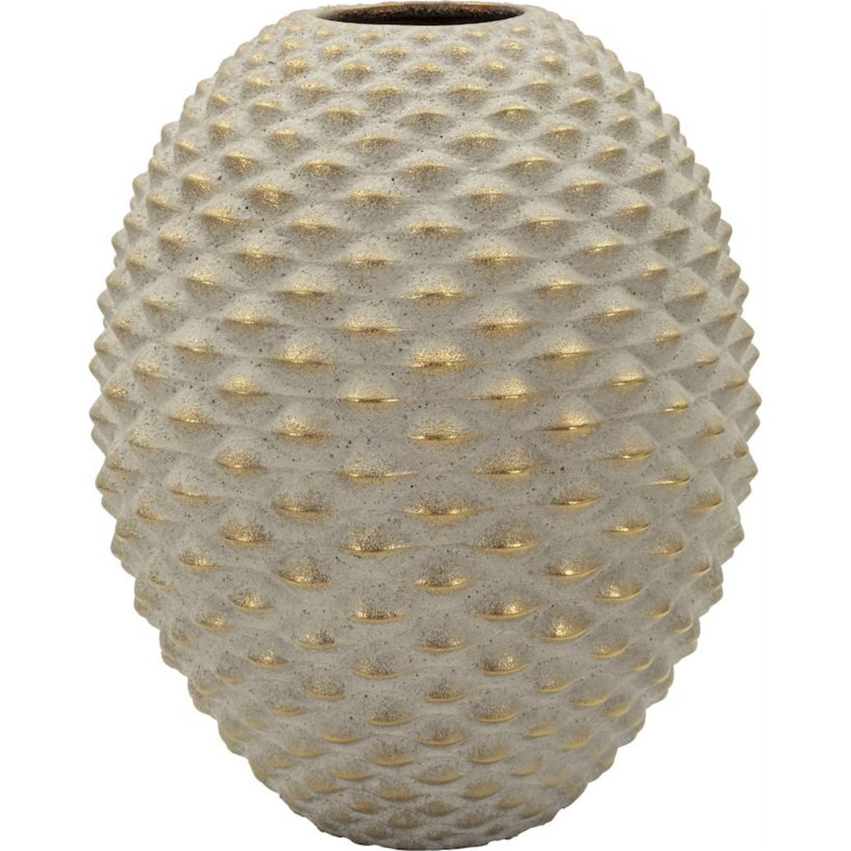 Vase boule en céramique relief bijou MODERN gris et doré, RECOLLECTION